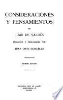 Consideraciones y pensamientos de Juan de Valdés