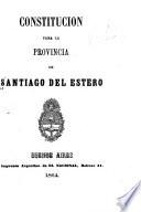 Constitución para la provincia de Santiago del Estero