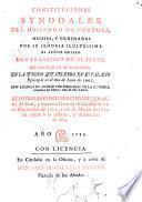 Constituciones synodales del Obispado de Cordoba