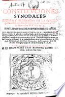 Constituciones synodales, hechas y ordenadas en la Synodo que se celebró en la ciudad de Lerida, en los dias 20 y 21 de Noviembre de el año 1714