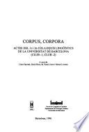 Corpus, corpora
