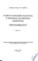 Cuarto Congreso Nacional y Regional de Historia Argentina