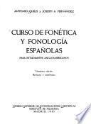 Curso de fonética y fonología españolas