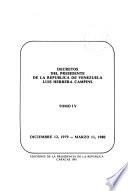 Decretos del presidente de la República de Venezuela, Luis Herrera Campins: Diciembre 12, 1979-marzo 11, 1980