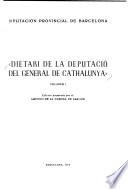 Dietari de la Diputació del General de Cathalunya