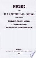 Discurso leído en la Universidad Central por el licenciado Don Manuel Forero y Sobrado