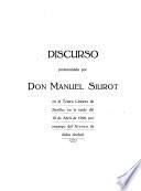 Discurso pronunciado por Don Manuel Siurot en el Teatro Llorens de Sevilla