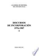 Discursos de incorporación: 1976-1987