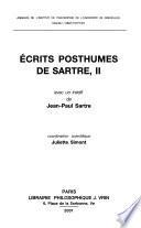 Ecrits posthumes de Sartre