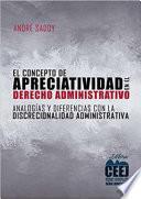 El concepto de apreciatividad en el Derecho administrativo