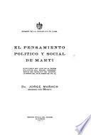 El pensamiento político y social de Martí discurso que leyó en la sesión solemne del Senado