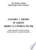 Elecciones y partidos en Albacete durante la II República, 1931-1936