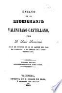 Ensayo de un Diccionario Valenciano-Castellano ... Segund edicion