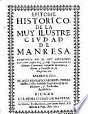 Epítome histórico de la muy ilustre ciudad de Manresa