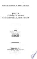 Essays Contributed in Honor of President William Allan Neilson