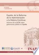 Estudios de la OCDE sobre Gobernanza Pública España: de la Reforma de la Administración a la Mejora Continua