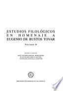 Estudios filológicos en homenaje a Eugenio de Bustos Tovar
