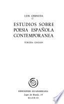 Estudios sobre poesía española contemporánea