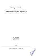 Études de stratigraphie linguistique