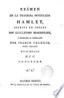 Exámen de la tragedia intitulada Hamlet