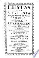 Fiestas de la S. Iglesia Metropolitana, y Patriarcal de Sevilla