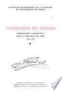 Francisco de Toledo: 1569-1574