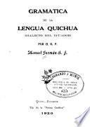 Gramática de la lengua quichua