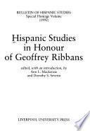 Hispanic Studies in Honour of Geoffrey Ribbans