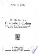 Historia de Cristob́al Coloń