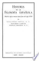 Historia de la filosofía española: Desde la época romana hasta fines del siglo XVII