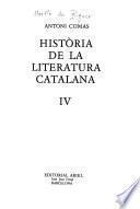 Història de la literatura catalana: Comas, A. Part moderna