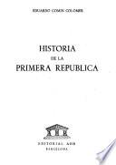 Historia de la primera república