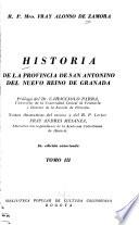Historia de la provincia de San Antonio del Nuevo reino de Granada