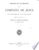Historia de las misiones de la Compañía de Jesus en la India oriental