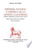 Historia natural y crónica de la antigua California
