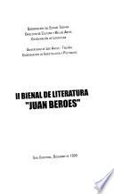 II Bienal de Literatura Juan Beroes.