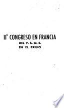II0 Congreso en Francia del P.S.O.E. en el Exilio