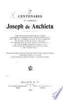 III Centenario do veneravel Joseph de Anchieta