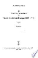 Il Lazarillo de Tormes e la sua ricezione in Europa, 1554-1753: L'opera