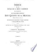 Índice de las notas de D. Diego Clemencín en su edición de El ingenioso hidalgo Don Quijote de la Mancha
