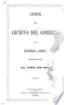 Indice del archivo del gobierno de Buenos Aires