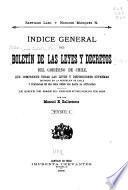 Índice general del Boletín de las leyes y decretos del gobierno de Chile