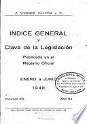 Indice general y clave de la legislación publicada en el Registro oficial