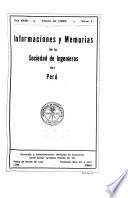 Informaciones y memorias de la Sociedad de Ingenieros del Perú