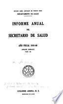 Informe anual del Secretario de Salud