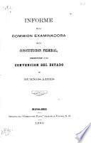 Informe de la comisión examinadora de la constitución federal