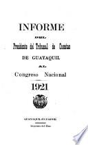 Informe del Presidente del Tribunal de Cuentas de Guayaquil al Congreso ordinario de ...