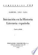 Iniciación en la historia literaria española