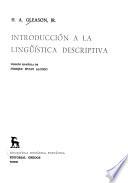 Introducción a la lingüística descriptiva