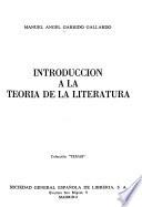 Introducción a la teoría de la literatura